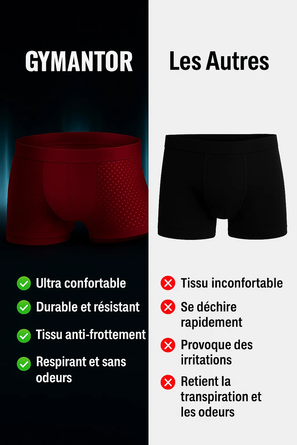 Boxers en fibre de bambou (pack de 4)